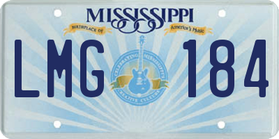 MS license plate LMG184