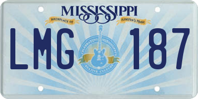 MS license plate LMG187