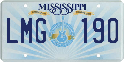 MS license plate LMG190