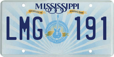 MS license plate LMG191