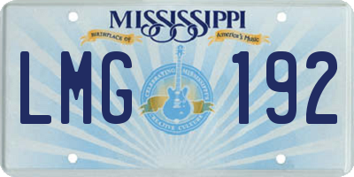 MS license plate LMG192