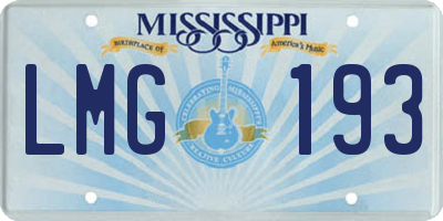 MS license plate LMG193