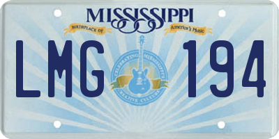 MS license plate LMG194