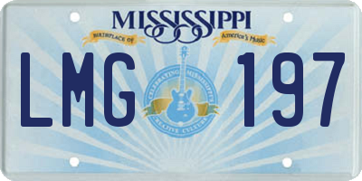 MS license plate LMG197