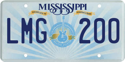 MS license plate LMG200