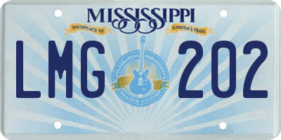 MS license plate LMG202