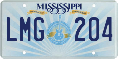 MS license plate LMG204