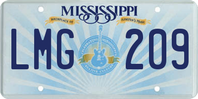 MS license plate LMG209