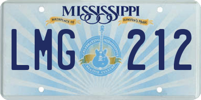 MS license plate LMG212