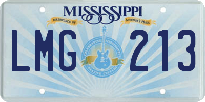 MS license plate LMG213