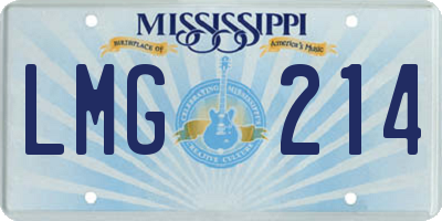 MS license plate LMG214