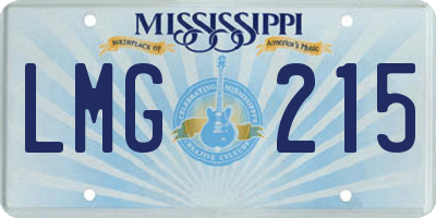 MS license plate LMG215
