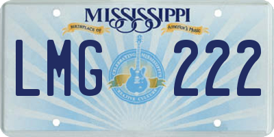 MS license plate LMG222