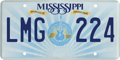 MS license plate LMG224