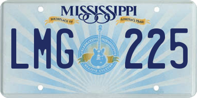 MS license plate LMG225