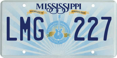 MS license plate LMG227