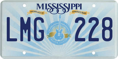 MS license plate LMG228