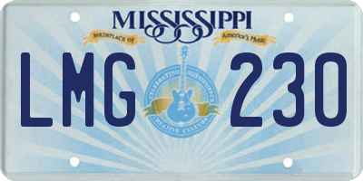 MS license plate LMG230