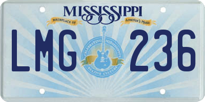 MS license plate LMG236