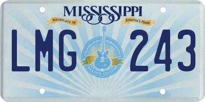 MS license plate LMG243