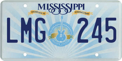 MS license plate LMG245