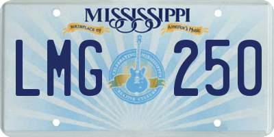MS license plate LMG250
