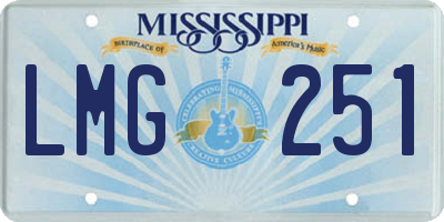 MS license plate LMG251