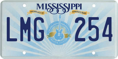 MS license plate LMG254