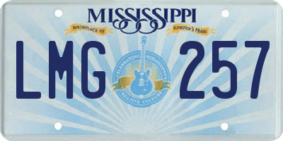 MS license plate LMG257