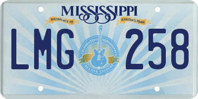 MS license plate LMG258