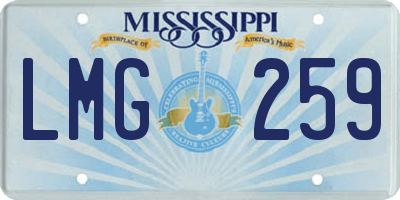 MS license plate LMG259