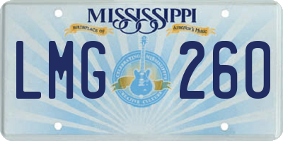 MS license plate LMG260