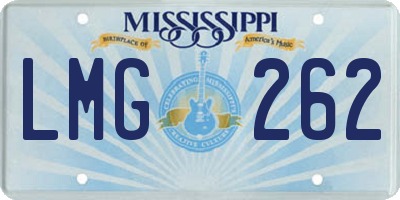 MS license plate LMG262