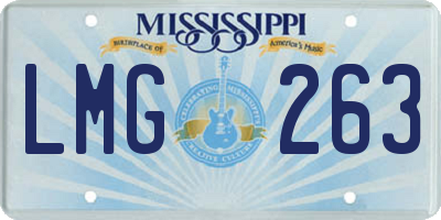 MS license plate LMG263