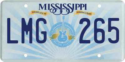 MS license plate LMG265