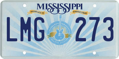 MS license plate LMG273