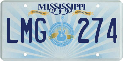 MS license plate LMG274