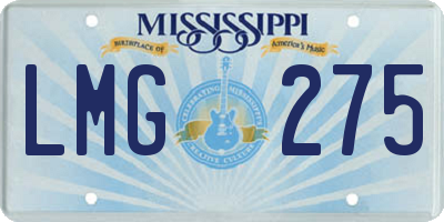 MS license plate LMG275