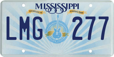 MS license plate LMG277