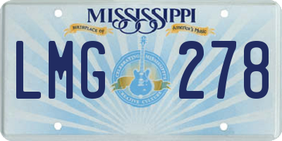 MS license plate LMG278
