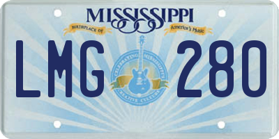 MS license plate LMG280