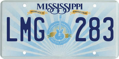 MS license plate LMG283