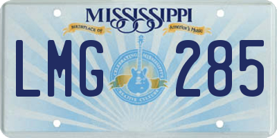 MS license plate LMG285