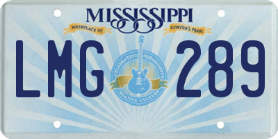 MS license plate LMG289