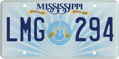 MS license plate LMG294