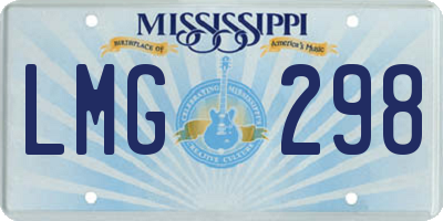 MS license plate LMG298