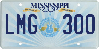 MS license plate LMG300
