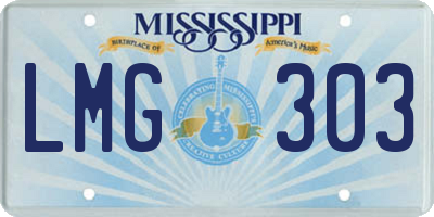 MS license plate LMG303