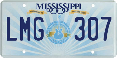MS license plate LMG307