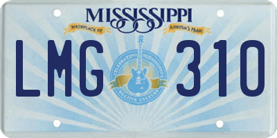 MS license plate LMG310
